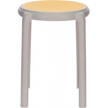 Stołek z tworzywa boho Zula 45cm szary Intesi