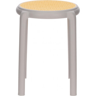 Stołek z tworzywa boho Zula 45cm szary Intesi