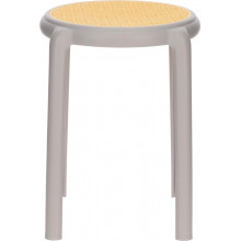 Stołek z tworzywa boho Zula 45cm szary Intesi