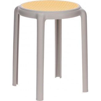 Stołek z tworzywa boho Zula 45cm szary Intesi
