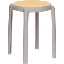 Stołek z tworzywa boho Zula 45cm szary Intesi