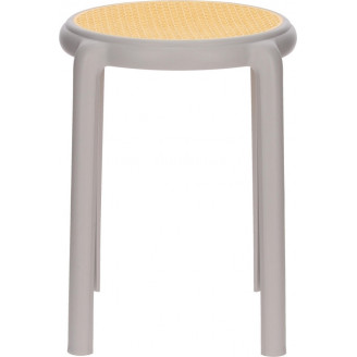 Stołek z tworzywa boho Zula 45cm szary Intesi