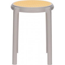 Stołek z tworzywa boho Zula 45cm szary Intesi