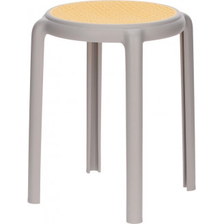 Stołek z tworzywa boho Zula 45cm szary Intesi