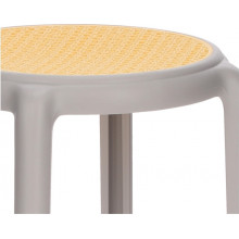 Stołek z tworzywa boho Zula 45cm szary Intesi