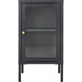 Szafka nocna metalowa z szybą Dalby 70x38cm czarna Intesi