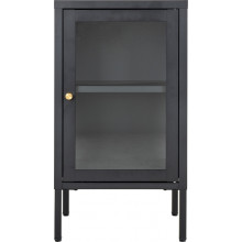 Szafka nocna metalowa z szybą Dalby 70x38cm czarna Intesi