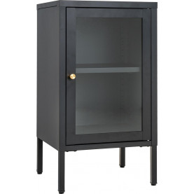 Szafka nocna metalowa z szybą Dalby 70x38cm czarna Intesi 2