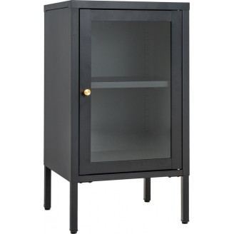 Szafka nocna metalowa z szybą Dalby 70x38cm czarna Intesi