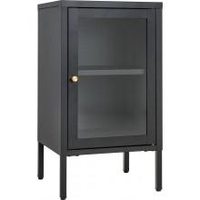Szafka nocna metalowa z szybą Dalby 70x38cm czarna Intesi