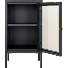 Szafka nocna metalowa z szybą Dalby 70x38cm czarna Intesi
