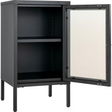 Szafka nocna metalowa z szybą Dalby 70x38cm czarna Intesi