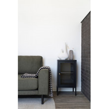 Szafka nocna metalowa z szybą Dalby 70x38cm czarna Intesi