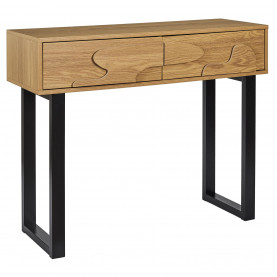 Konsola z szufladami Calypso 100x35cm dąb / czarny Intesi