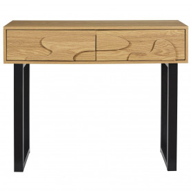 Konsola z szufladami Calypso 100x35cm dąb / czarny Intesi 2