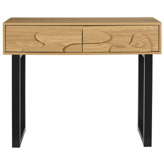 Konsola z szufladami Calypso 100x35cm dąb / czarny Intesi