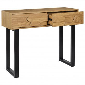 Konsola z szufladami Calypso 100x35cm dąb / czarny Intesi