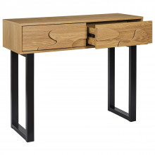 Konsola z szufladami Calypso 100x35cm dąb / czarny Intesi