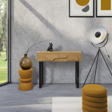 Konsola z szufladami Calypso 100x35cm dąb / czarny Intesi