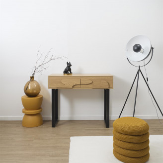 Konsola z szufladami Calypso 100x35cm dąb / czarny Intesi