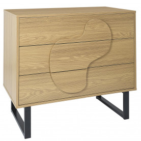 Komoda z 3 szufladami Calypso 120x35cm dąb / czarny Intesi