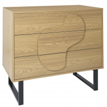 Komoda z 3 szufladami Calypso 120x35cm dąb / czarny Intesi