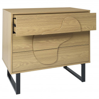 Komoda z 3 szufladami Calypso 120x35cm dąb / czarny Intesi