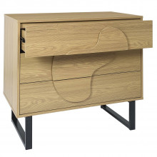 Komoda z 3 szufladami Calypso 120x35cm dąb / czarny Intesi
