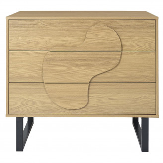 Komoda z 3 szufladami Calypso 120x35cm dąb / czarny Intesi