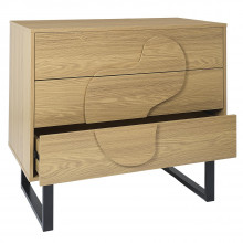 Komoda z 3 szufladami Calypso 120x35cm dąb / czarny Intesi