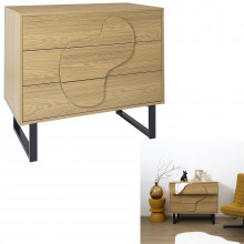 Komoda z 3 szufladami Calypso 120x35cm dąb / czarny Intesi