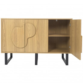 Komoda z półkami Calypso 120x35cm dąb / czarny Intesi 2