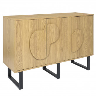 Komoda z półkami Calypso 120x35cm dąb / czarny Intesi