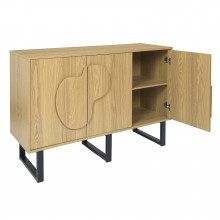 Komoda z półkami Calypso 120x35cm dąb / czarny Intesi