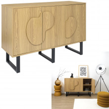 Komoda z półkami Calypso 120x35cm dąb / czarny Intesi