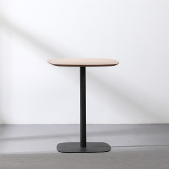 [OUTLET] Stół z jedną nogą Mizo 60x60cm dębowo-czarny Intesi