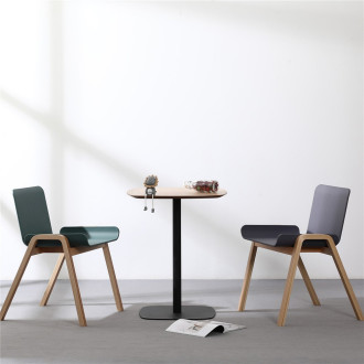 [OUTLET] Stół z jedną nogą Mizo 60x60cm dębowo-czarny Intesi