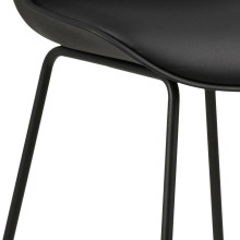Krzesło barowe z tworzywa na metalowych nogach Tina 76cm czarne Actona