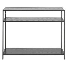 Konsola z półkami w stylu loft Seaford 100x35cm czarna Actona