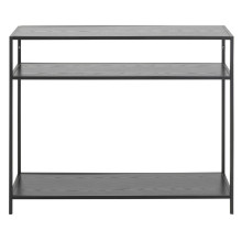 Konsola z półkami w stylu loft Seaford 100x35cm czarna Actona