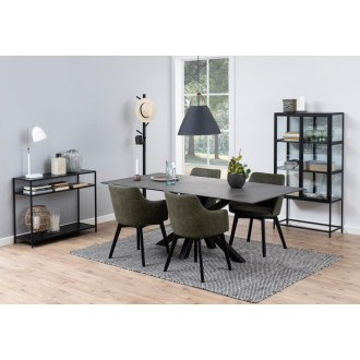 Konsola z półkami w stylu loft Seaford 100x35cm czarna Actona