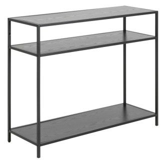 Konsola z półkami w stylu loft Seaford 100x35cm czarna Actona