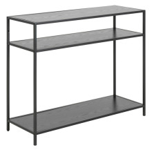 Konsola z półkami w stylu loft Seaford 100x35cm czarna Actona
