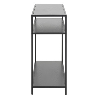 Konsola z półkami w stylu loft Seaford 100x35cm czarna Actona