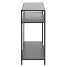Konsola z półkami w stylu loft Seaford 100x35cm czarna Actona
