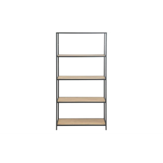 Regał loft na nóżkach 5 półek Seaford IX 77x150cm dąb / czarny Actona