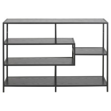 Regał loft z asymetrycznymi półkami Seaford V 114x78cm czarny Actona