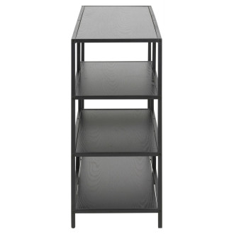 Regał loft z asymetrycznymi półkami Seaford V 114x78cm czarny Actona