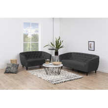 Pikowana sofa welurowa 3 osobowa Ria Vic 191cm szara Actona