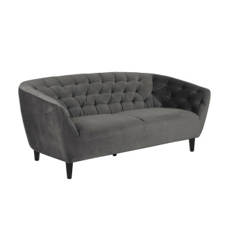 Pikowana sofa welurowa 3 osobowa Ria Vic 191cm szara Actona